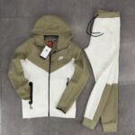 Nike Tech fleece зелено и бяло