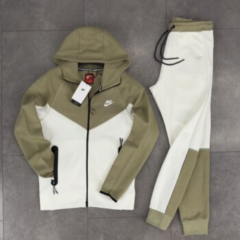 Nike Tech fleece зелено и бяло