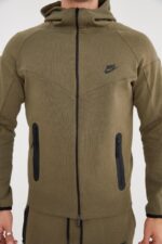 Nike Tech Fleece зелен спортен екип мъжки - Image 5