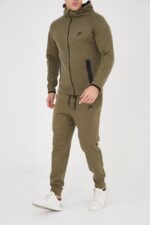 Nike Tech Fleece зелен спортен екип мъжки - Image 2