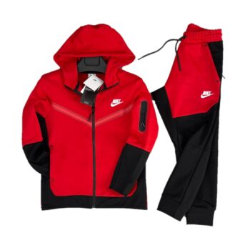 Nike Tech Fleece в червено и черно спортен екип