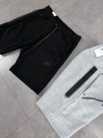 Nike Tech Fleece панталони сиво и бяло къси