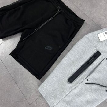 Nike Tech Fleece панталони сиво и бяло къси
