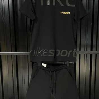 Nike къс мъжки спортен екип черен