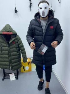 Hugo дълго мъжко зимно яке черно