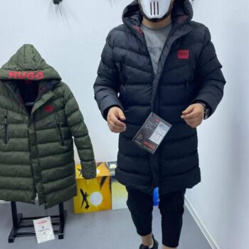 Hugo дълго мъжко зимно яке черно