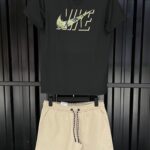 Nike къс екип мъжки бежово и черно