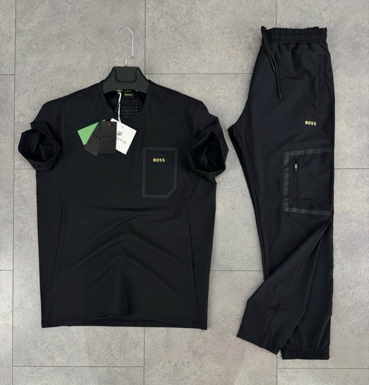 Boss спортен комплект черен мъжки Boss спортен комплект черен мъжки