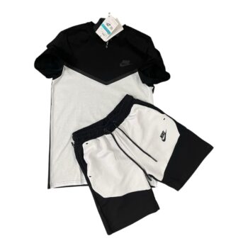 Nike къс мъжки екип бяло и черно