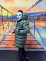 CK дълго яке зелено