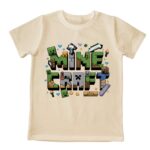 Детска тениска Minecraft бежова