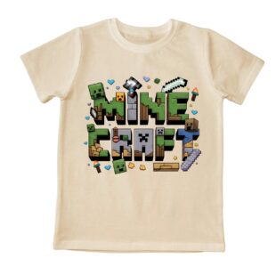 Детска тениска Minecraft бежова