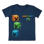 Minecraft тениска петролно-синя за деца